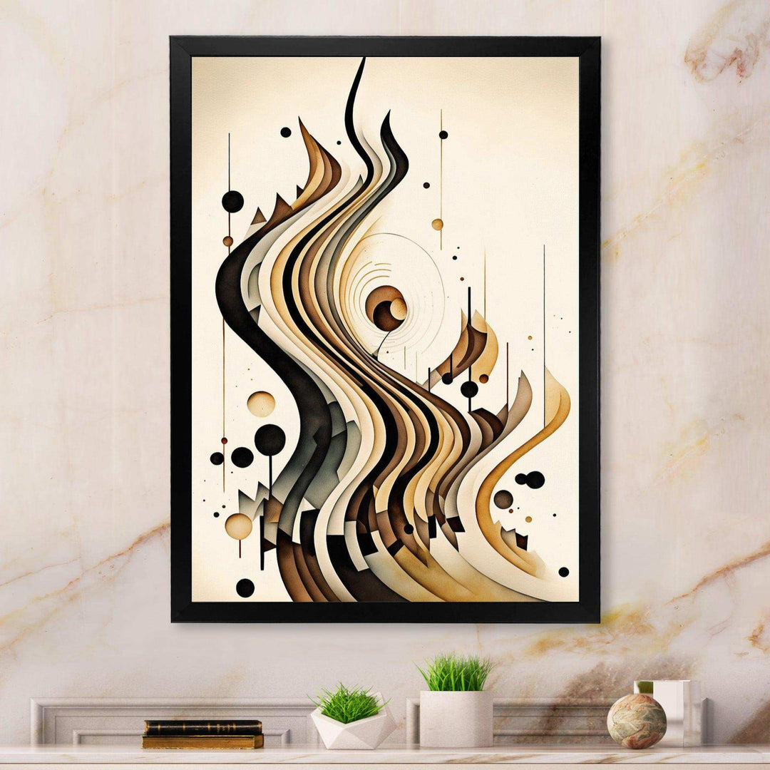 Brown And Black Movement III - Modern Bedroom Wall Art