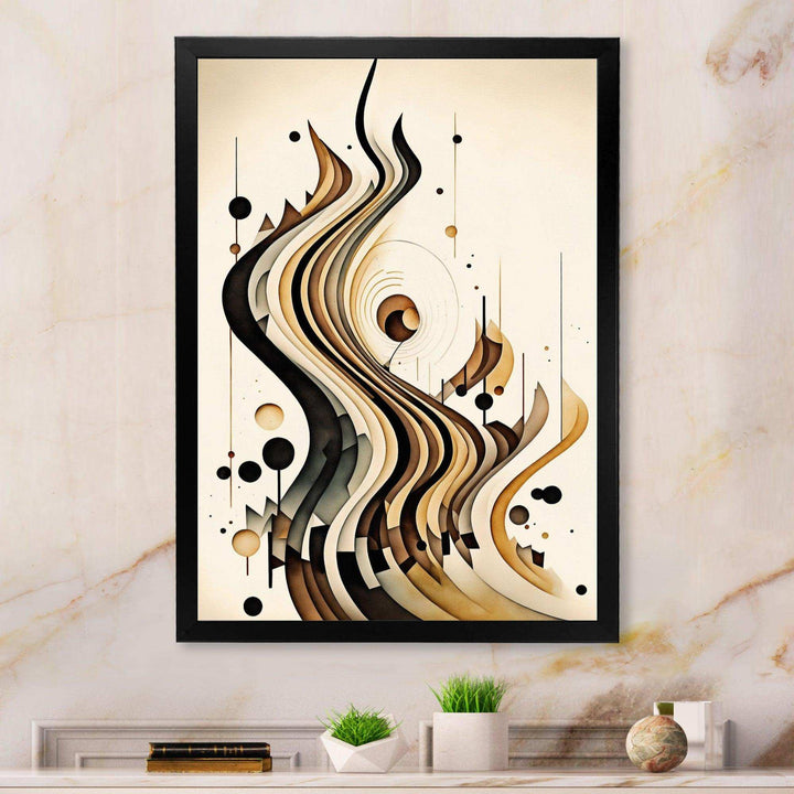 Brown And Black Movement III - Modern Bedroom Wall Art