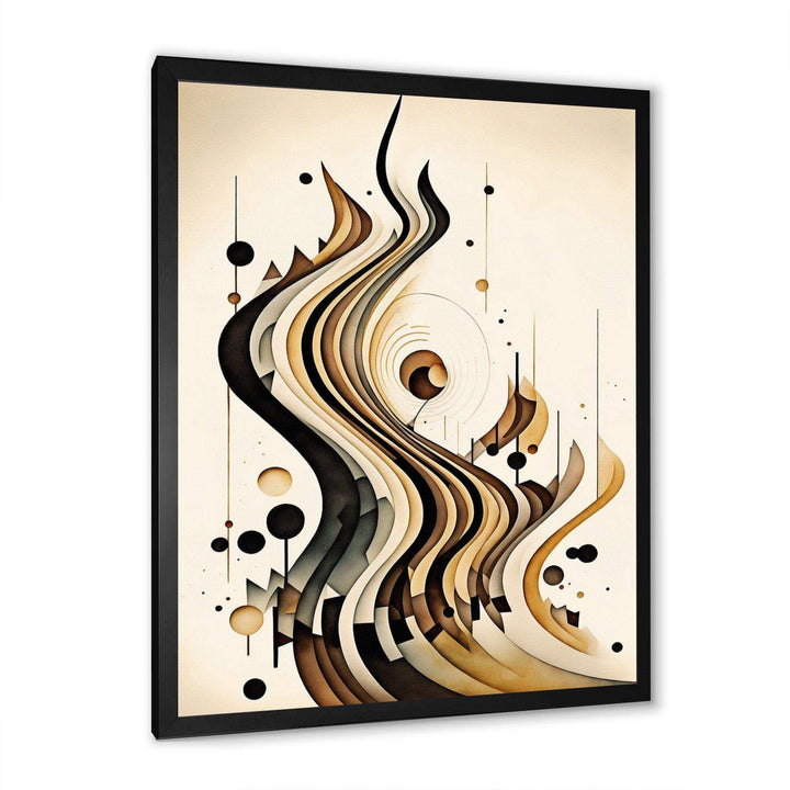 Brown And Black Movement III - Modern Bedroom Wall Art