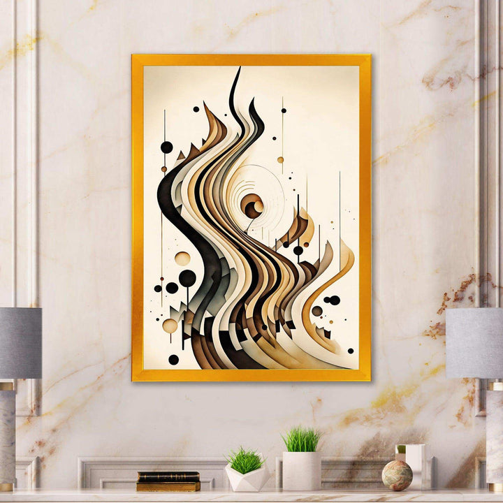 Brown And Black Movement III - Modern Bedroom Wall Art