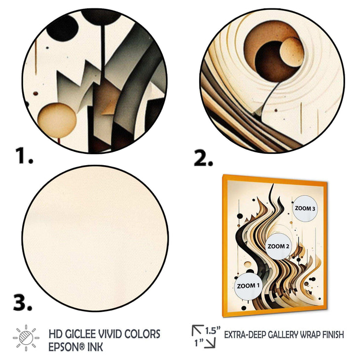 Brown And Black Movement III - Modern Bedroom Wall Art