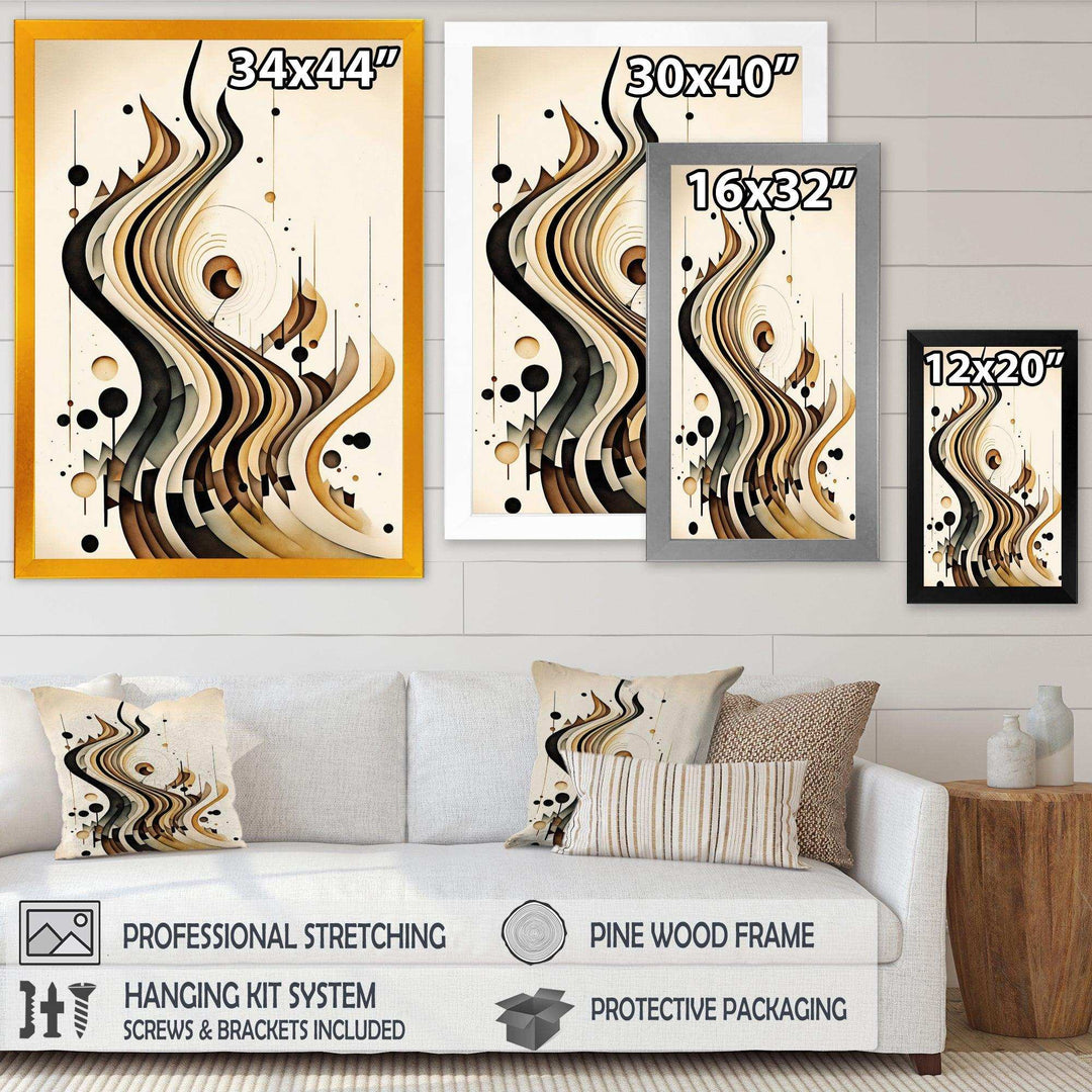 Brown And Black Movement III - Modern Bedroom Wall Art