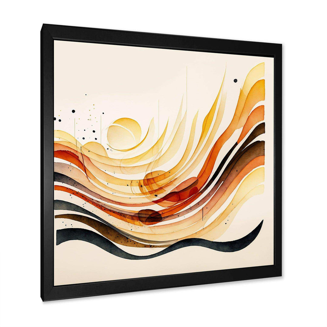 Burnt Orange Waves Abstract IV - Modern Bedroom Wall Art