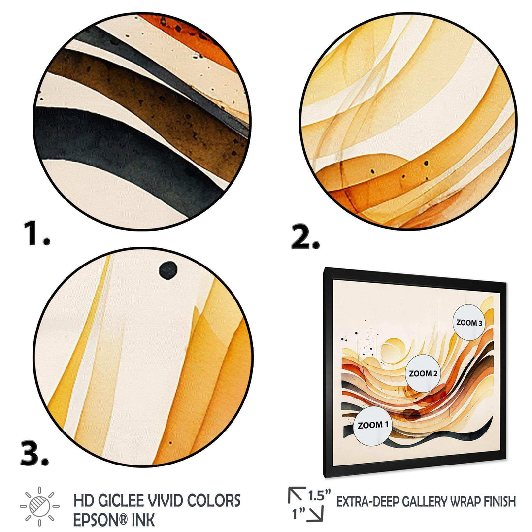 Burnt Orange Waves Abstract IV - Modern Bedroom Wall Art