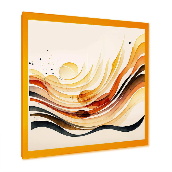 Burnt Orange Waves Abstract IV - Modern Bedroom Wall Art