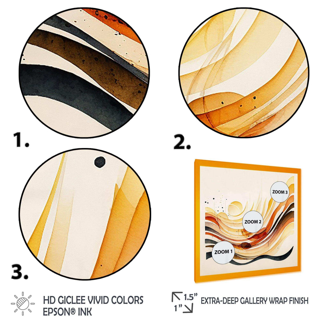 Burnt Orange Waves Abstract IV - Modern Bedroom Wall Art