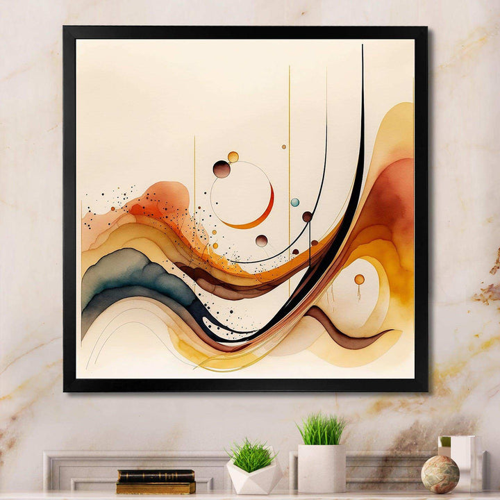 Burnt Orange Waves Abstract V - Modern Canvas Wall Art