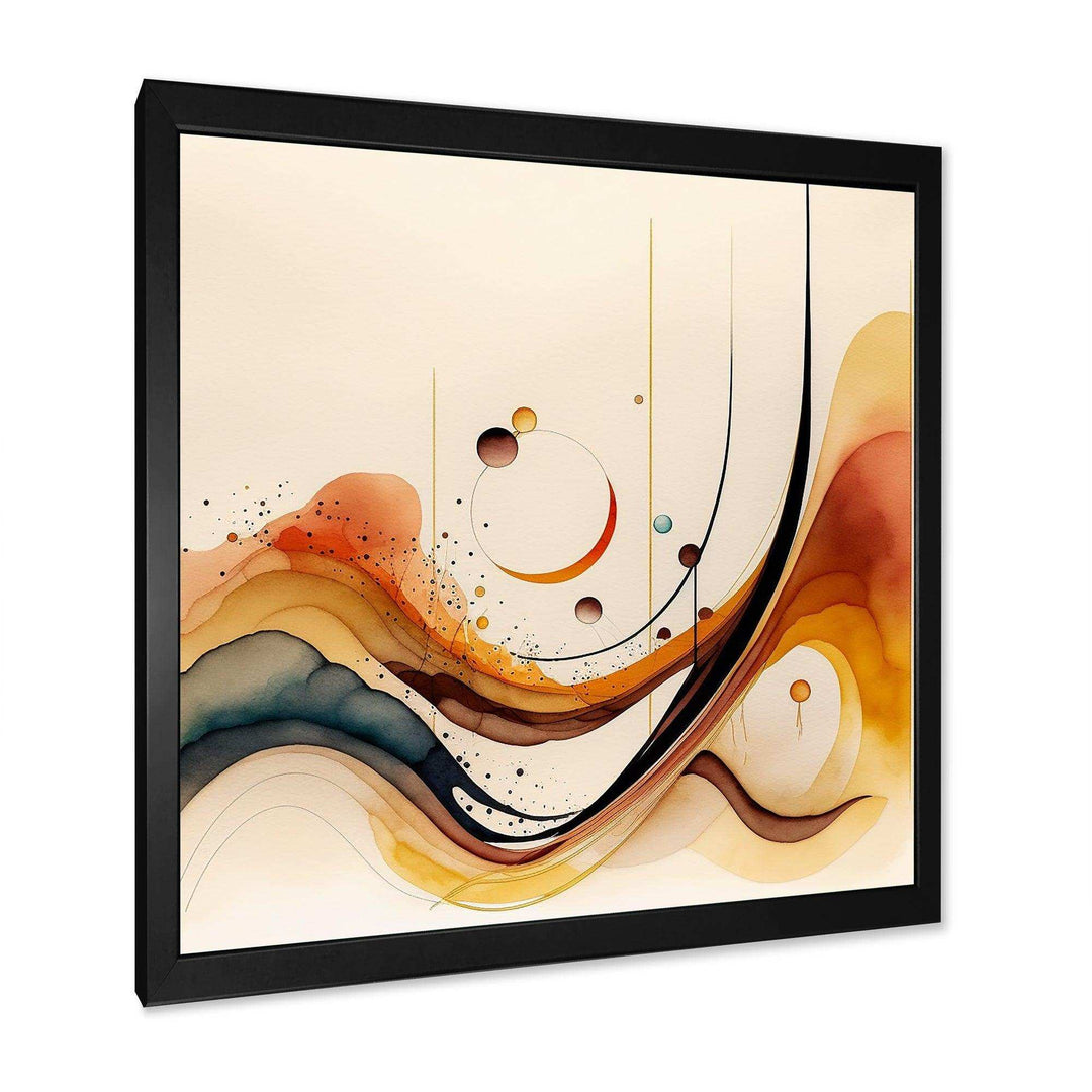 Burnt Orange Waves Abstract V - Modern Canvas Wall Art