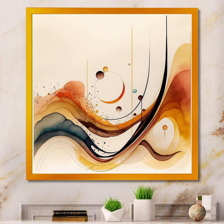 Burnt Orange Waves Abstract V - Modern Canvas Wall Art