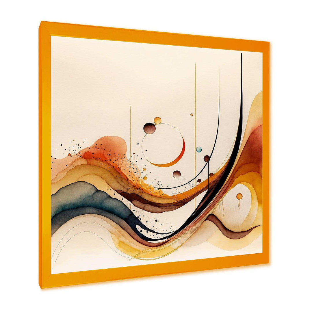 Burnt Orange Waves Abstract V - Modern Canvas Wall Art