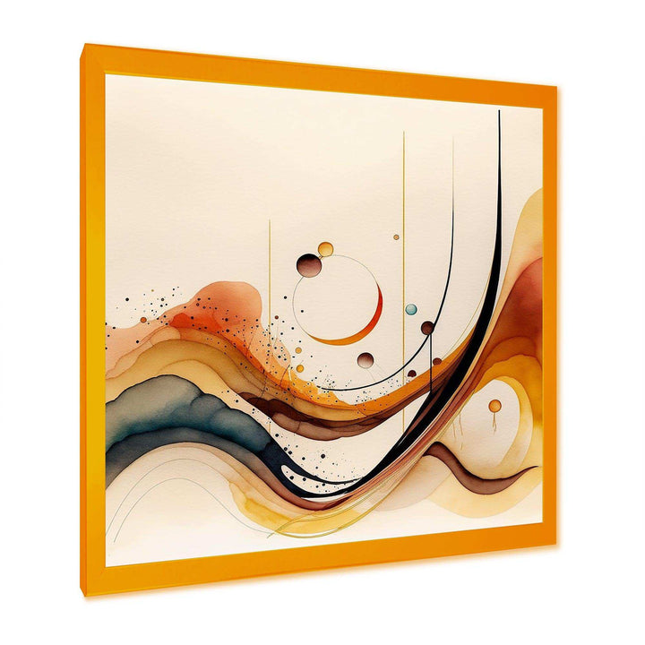 Burnt Orange Waves Abstract V - Modern Canvas Wall Art