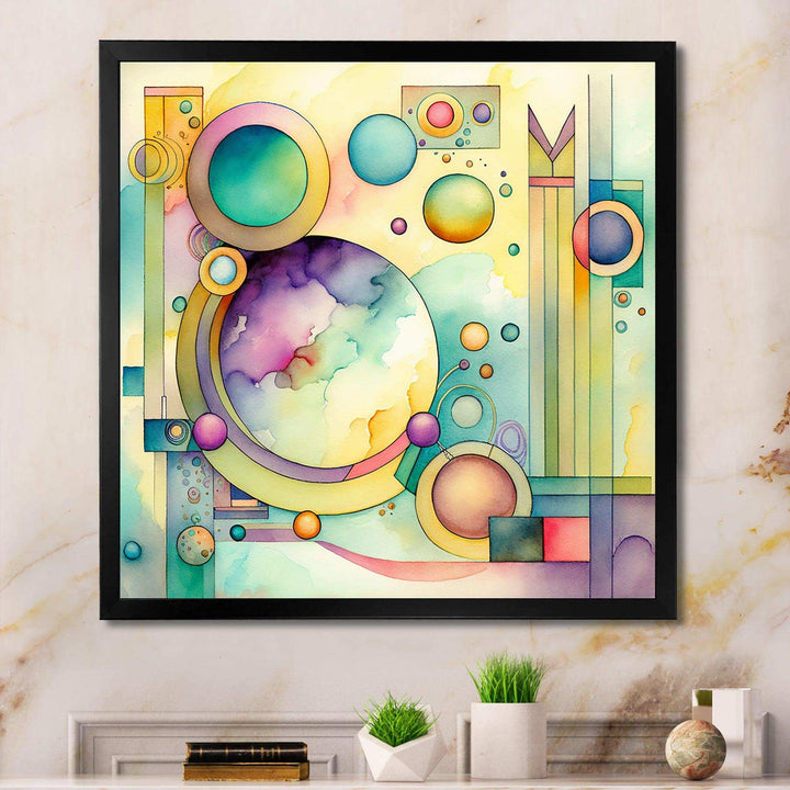 Pastel Watercolor Art Deco I - Modern Canvas Wall Art