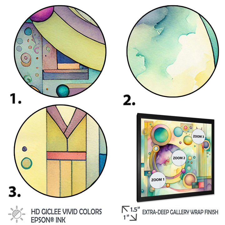 Pastel Watercolor Art Deco I - Modern Canvas Wall Art