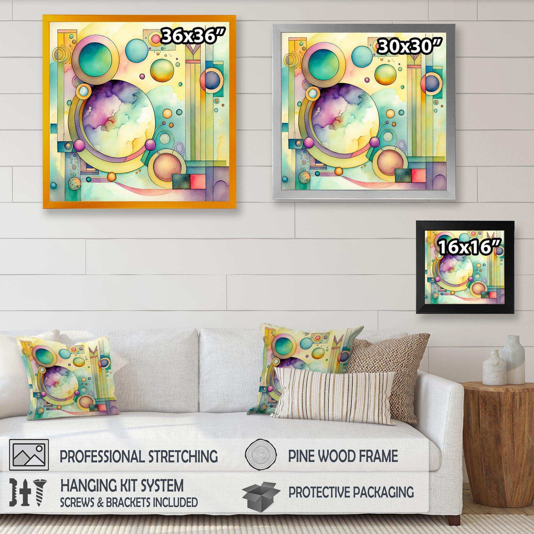 Pastel Watercolor Art Deco I - Modern Canvas Wall Art