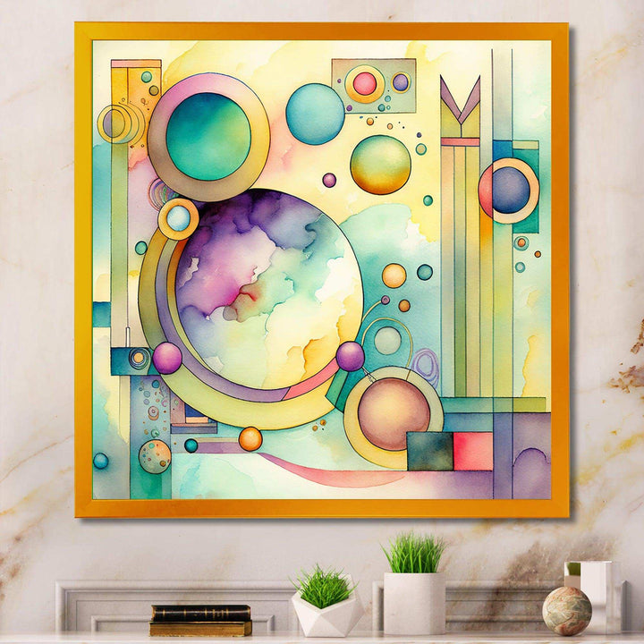 Pastel Watercolor Art Deco I - Modern Canvas Wall Art