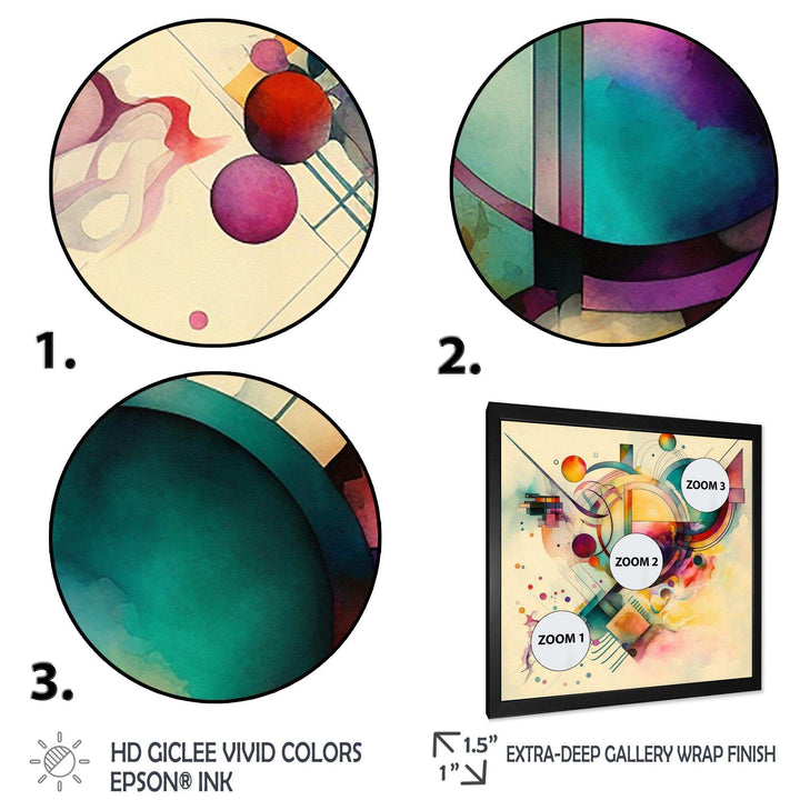 Pastel Watercolor Art Deco II - Modern Living Room Wall Decor