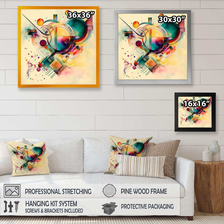 Pastel Watercolor Art Deco II - Modern Living Room Wall Decor