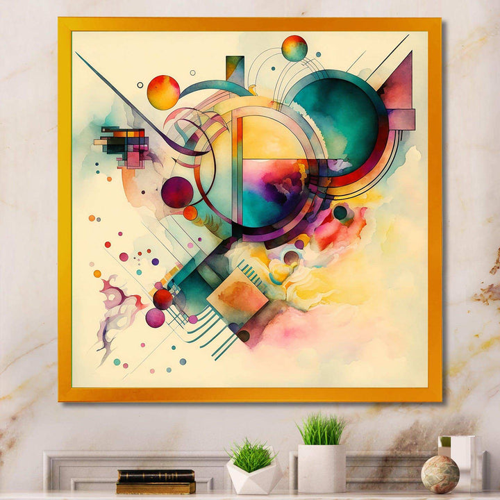 Pastel Watercolor Art Deco II - Modern Living Room Wall Decor