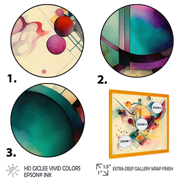 Pastel Watercolor Art Deco II - Modern Living Room Wall Decor