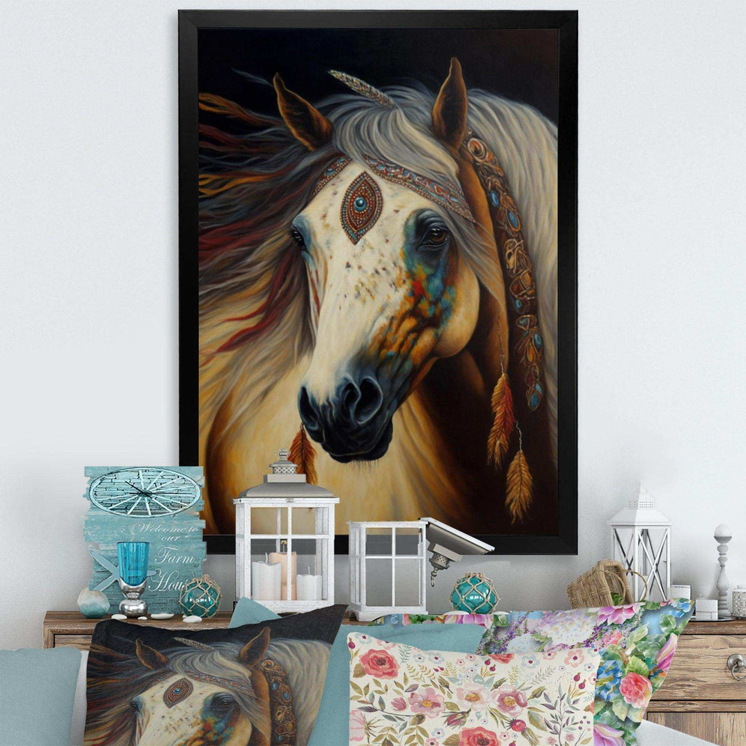 Amerindian Horse With Feathers I