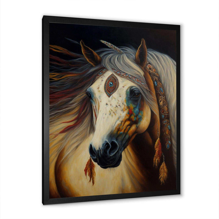 Amerindian Horse With Feathers I