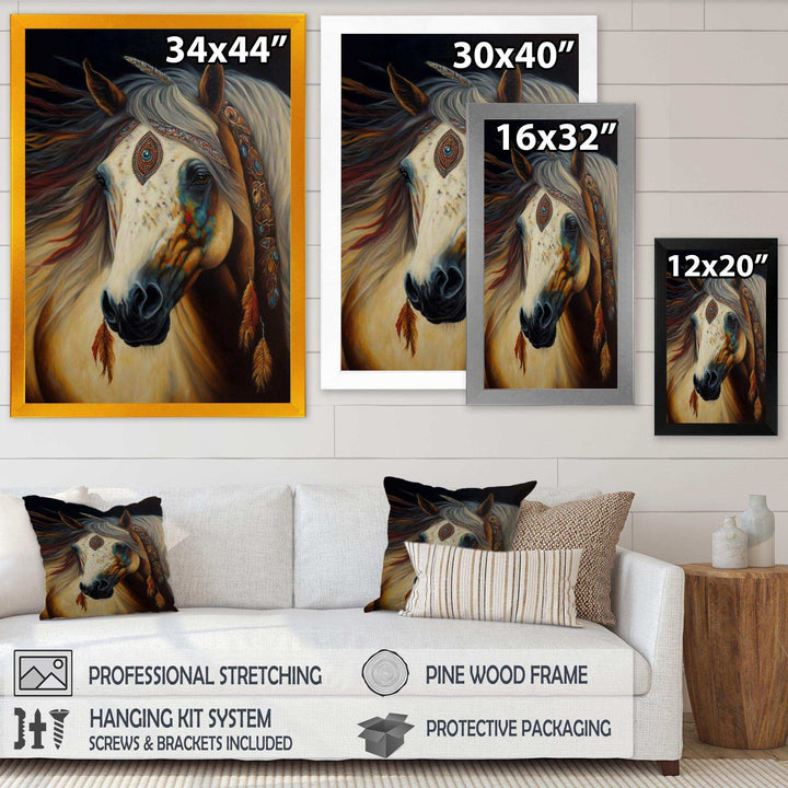 Amerindian Horse With Feathers I