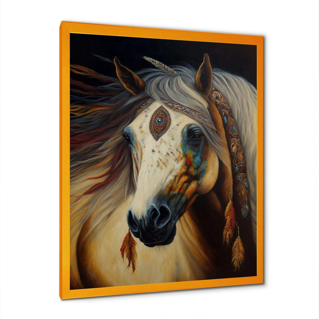 Amerindian Horse With Feathers I