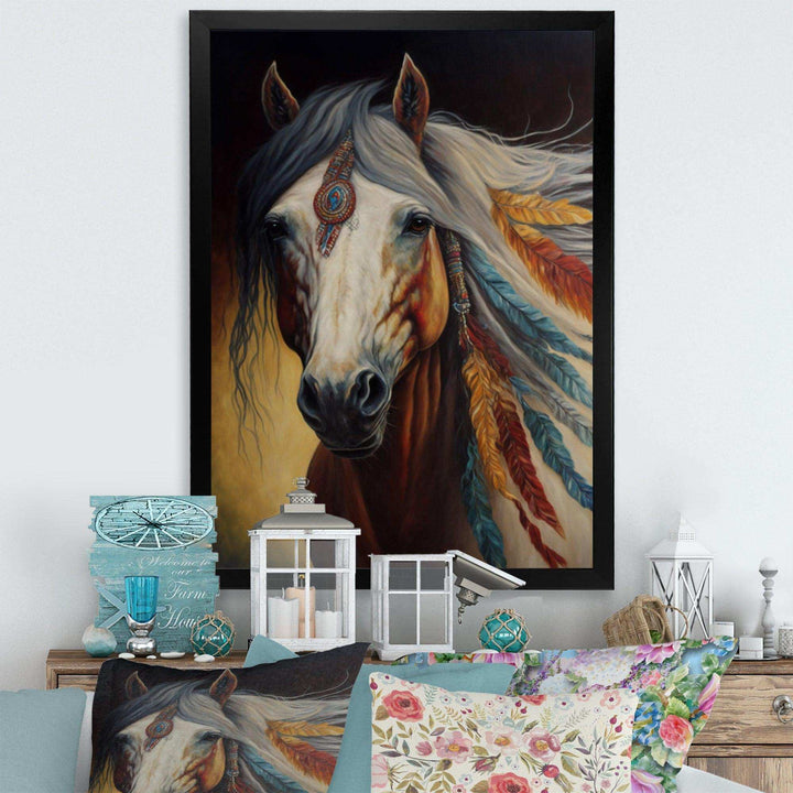 Amerindian Horse With Feathers III