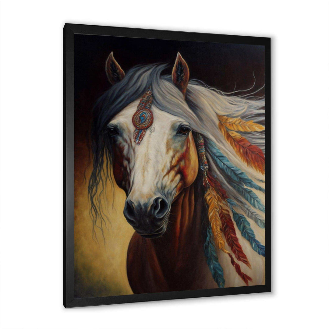Amerindian Horse With Feathers III