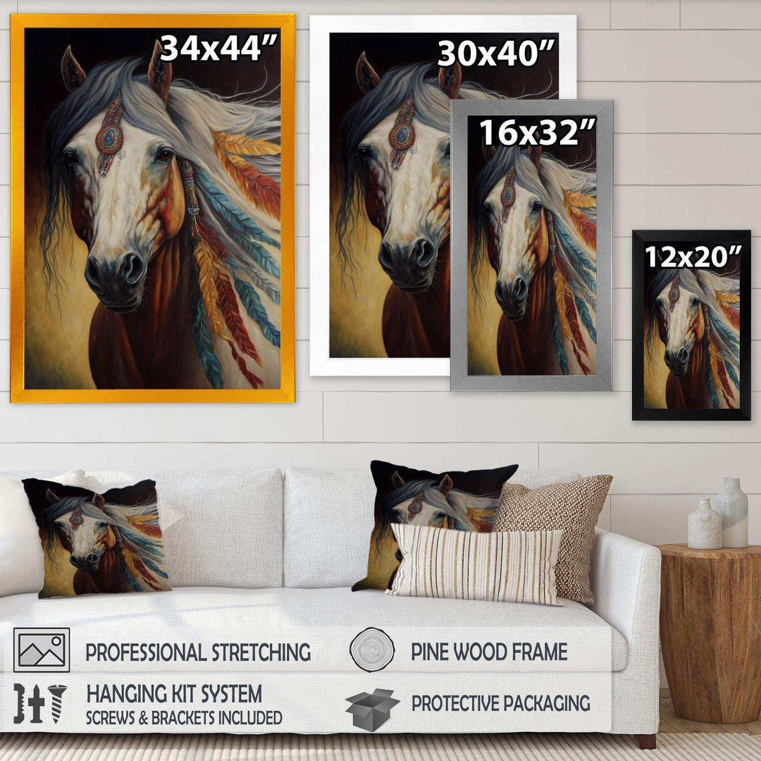 Amerindian Horse With Feathers III