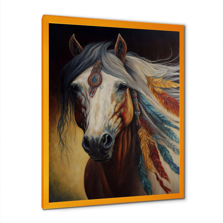 Amerindian Horse With Feathers III
