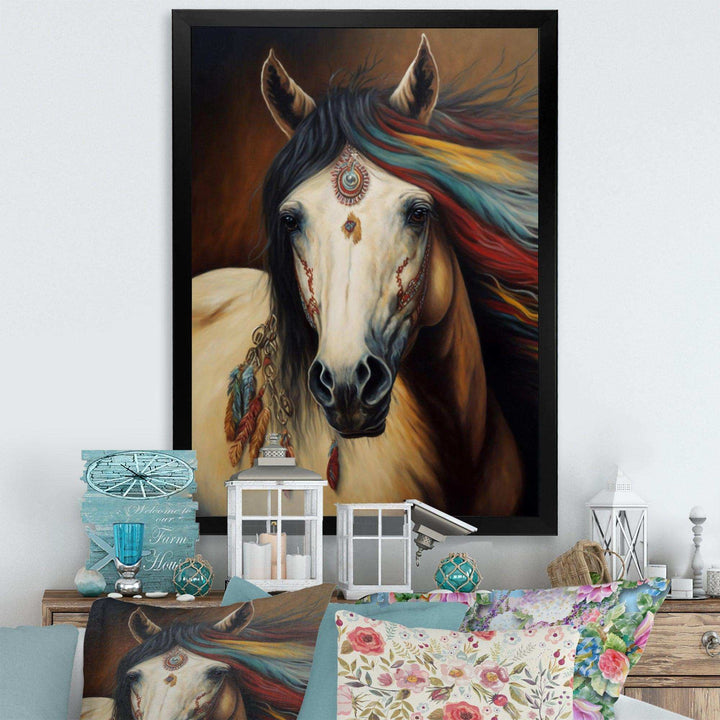 Amerindian Horse With Feathers IV