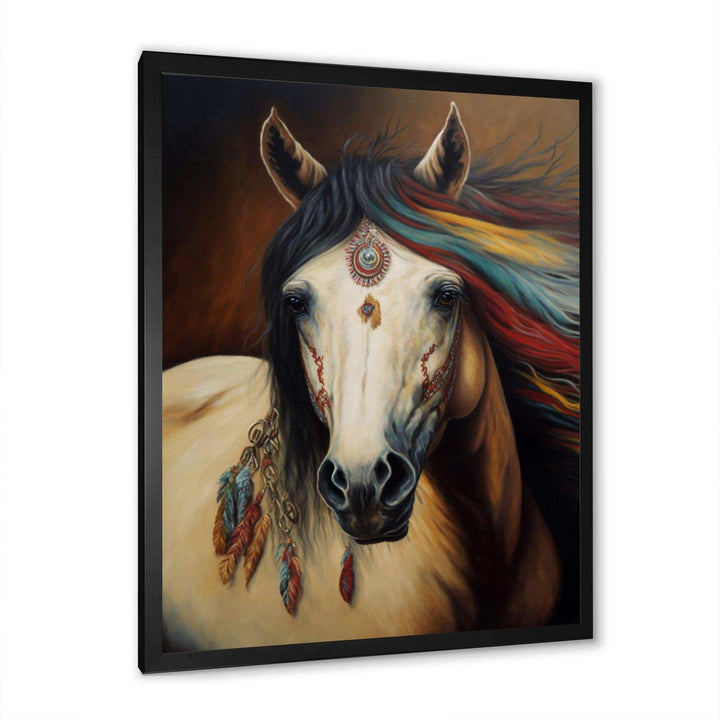 Amerindian Horse With Feathers IV