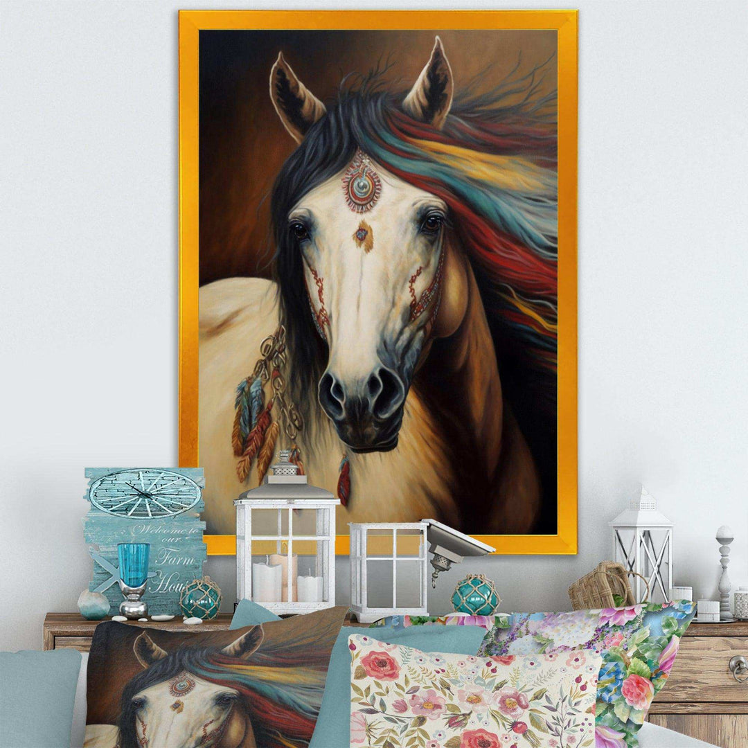 Amerindian Horse With Feathers IV