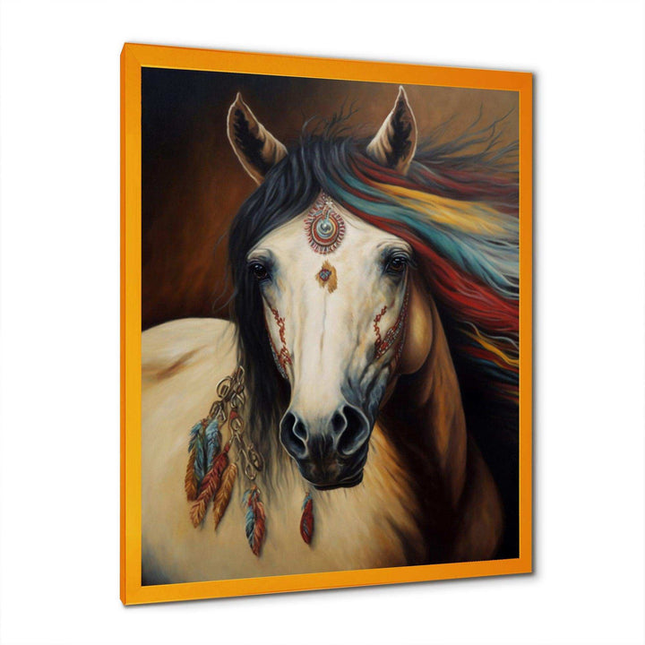 Amerindian Horse With Feathers IV