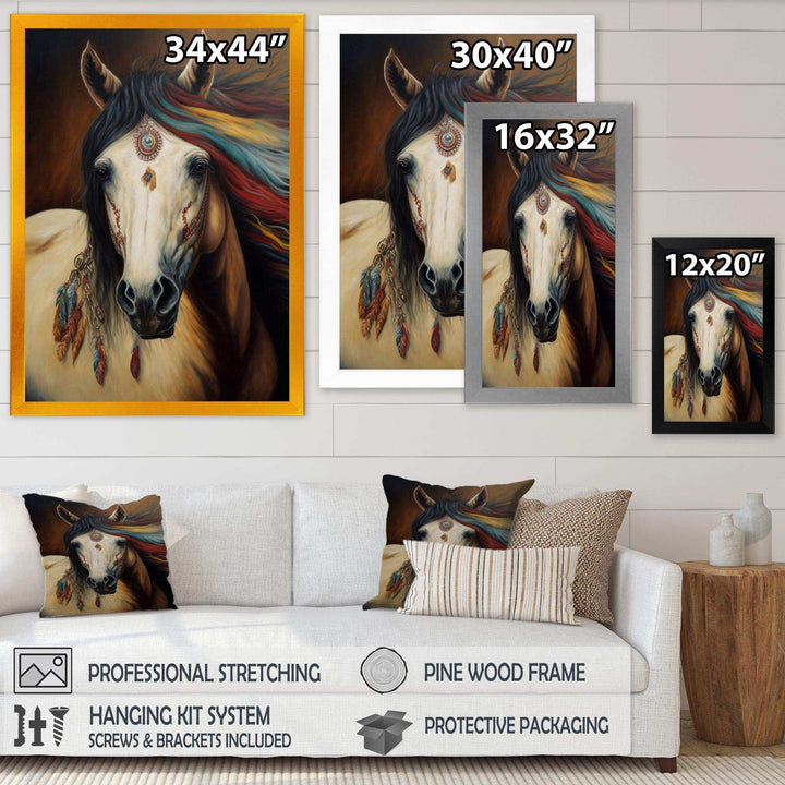 Amerindian Horse With Feathers IV