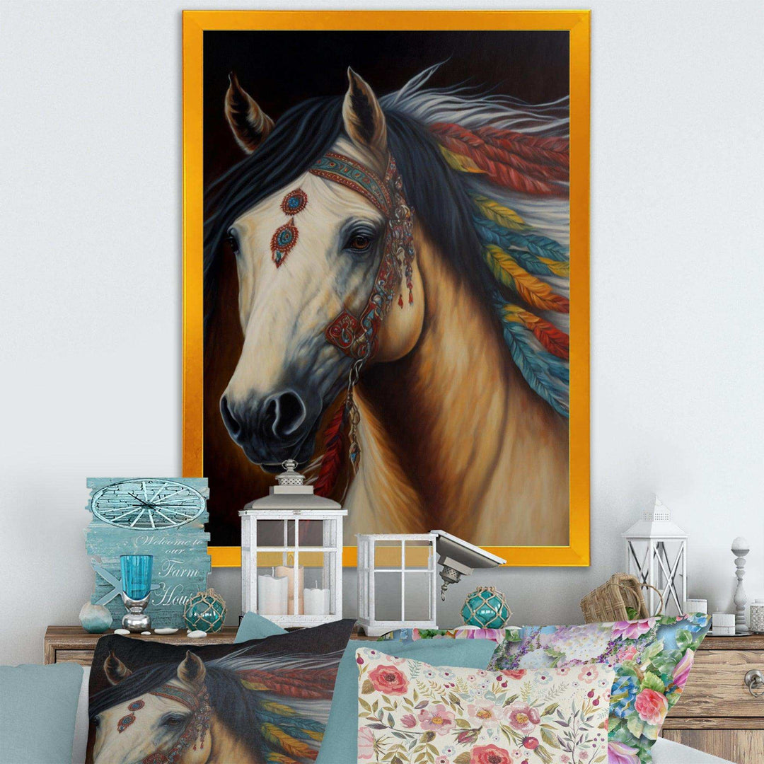 Amerindian Horse With Feathers V