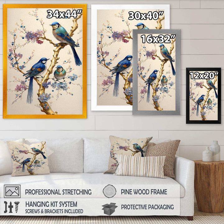 Multicolor Birds On Plum Blossoms Tree VII