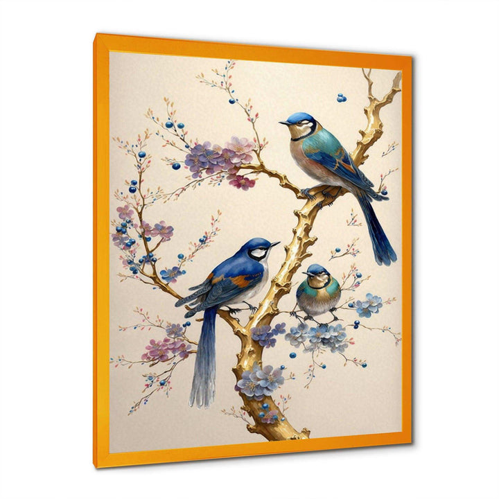Multicolor Birds On Plum Blossoms Tree VII