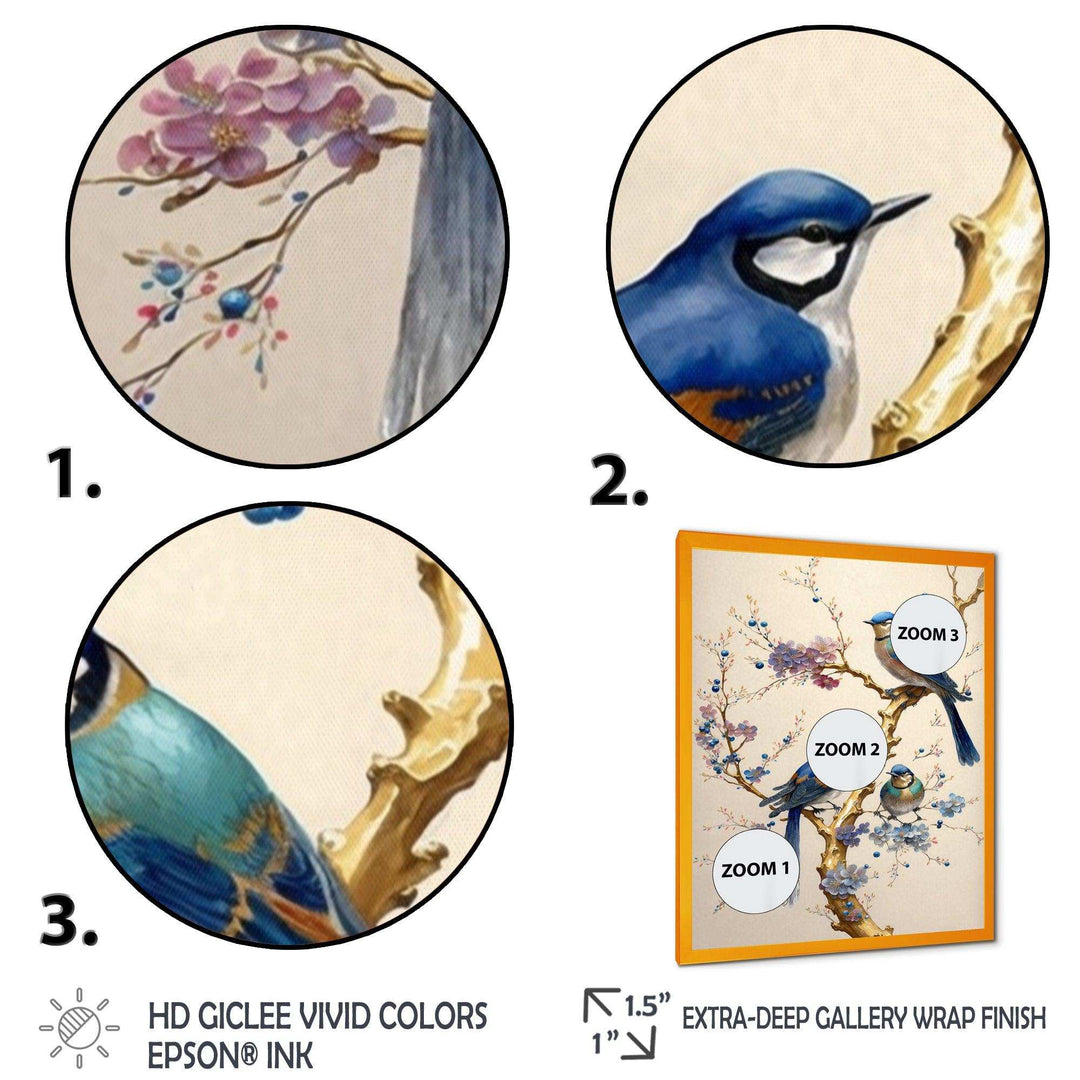 Multicolor Birds On Plum Blossoms Tree VII
