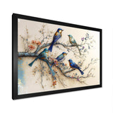 Multicolor Birds On Plum Blossoms Tree X