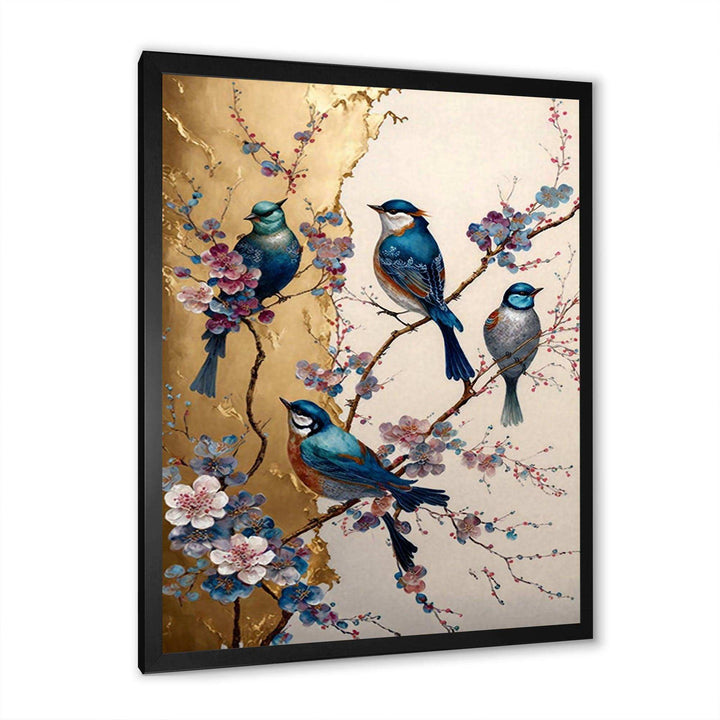 Multicolor Birds On Plum Blossoms Tree II