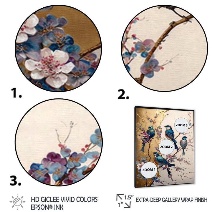 Multicolor Birds On Plum Blossoms Tree II