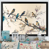 Multicolor Birds On Plum Blossoms Tree XIV