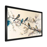 Multicolor Birds On Plum Blossoms Tree XIV