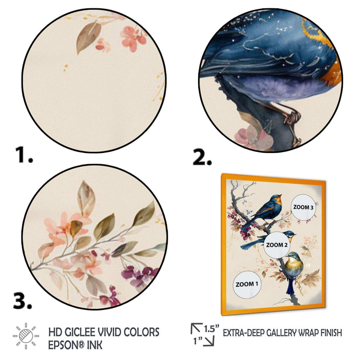 Multicolor Birds On Plum Blossoms Tree XV