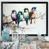 Multicolor Birds On Plum Blossoms Tree XVII