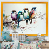 Multicolor Birds On Plum Blossoms Tree XVII