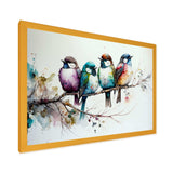 Multicolor Birds On Plum Blossoms Tree XVII