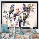 Multicolor Birds On Plum Blossoms Tree XVIII